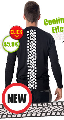 New - Gents´ T-shirt with long sleeves nanosilver coolmax, imprinted MOTORCYCLE TRACK