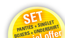 Buy our amazing sets: panties + singlet, boxers + undershirt only until 30. 9. 2014.